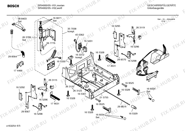 Схема №2 SRI4000 с изображением Передняя панель для посудомоечной машины Bosch 00363055