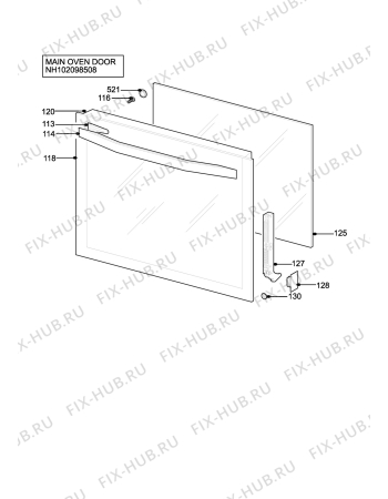 Взрыв-схема плиты (духовки) John Lewis JLBIDO911 - Схема узла H10 Main Oven Door (large)