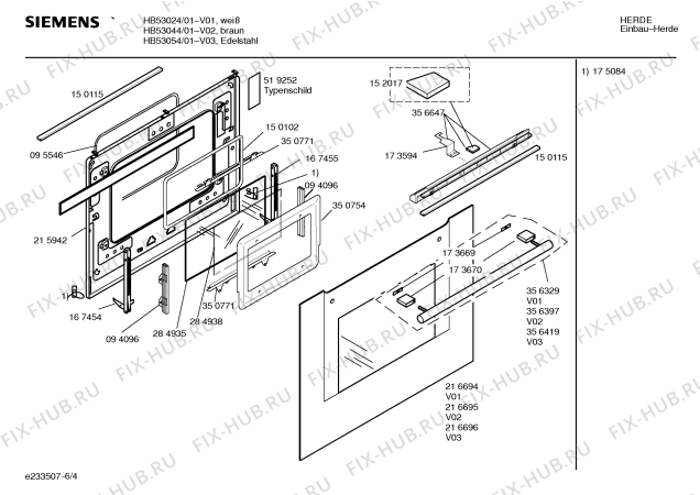 Схема №4 HB53024 с изображением Инструкция по эксплуатации для электропечи Siemens 00580147