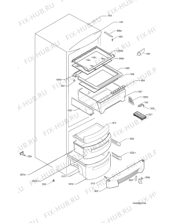 Взрыв-схема холодильника Arthur Martin ANB3461 - Схема узла Housing 001