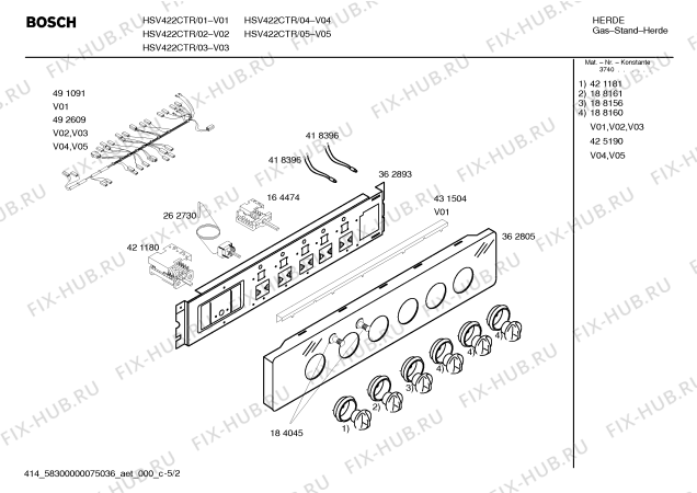 Схема №2 HSV422CTR, Bosch с изображением Инструкция по эксплуатации для духового шкафа Bosch 00587098