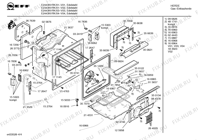 Схема №2 E2443N1RK с изображением Инструкция по эксплуатации для духового шкафа Bosch 00528962