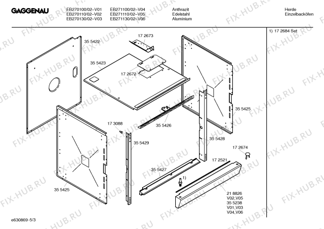 Схема №3 EB271100 с изображением Инструкция по эксплуатации Gaggenau для духового шкафа Bosch 00526062