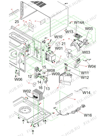 Схема №1 MO170DGW (137954, WD700D-E17) с изображением Термопредохранитель для микроволновой печи Gorenje 018743