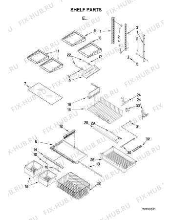 Схема №4 GB6525PEAW с изображением Ящичек для холодильной камеры Whirlpool 482000006823