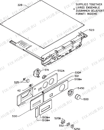 Взрыв-схема стиральной машины Zanussi FJI1204B - Схема узла Command panel 037