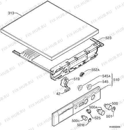 Взрыв-схема стиральной машины Zanussi ZWD2100 - Схема узла Command panel 037