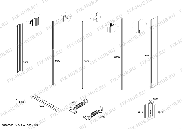 Схема №3 RF471200 с изображением Вставная полка для холодильника Bosch 00684631