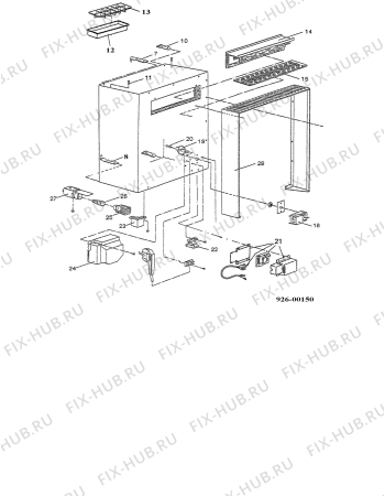 Взрыв-схема холодильника Electrolux RE1400D - Схема узла Housing 001