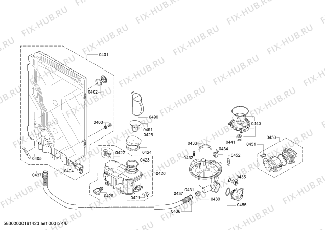 Схема №5 SMU58M32SK, SuperSilence с изображением Силовой модуль запрограммированный для посудомоечной машины Bosch 12005491