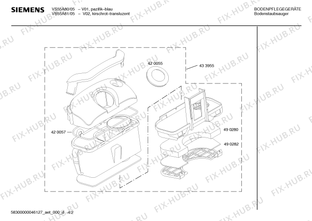Схема №1 VS5PT00 PROFILO DUAL electronic 1700W с изображением Контейнер для пылесоса Bosch 00433954