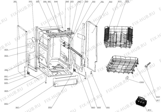 Схема №1 GI60110XD (461029, WQP12-9350I) с изображением Сенсорная панель для посудомоечной машины Gorenje 477232