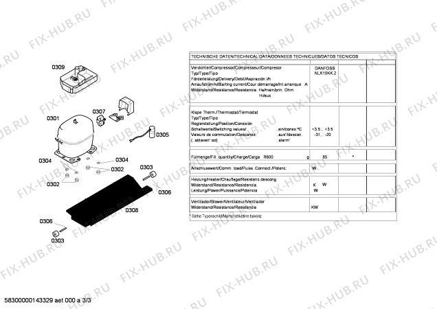 Взрыв-схема холодильника Bosch KGV36Y42 - Схема узла 03