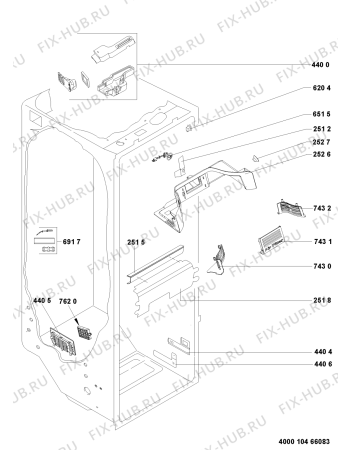 Взрыв-схема холодильника Whirlpool WSF5511ANX (F090595) - Схема узла