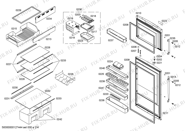 Схема №1 P1KCS4010D с изображением Вкладыш в панель для холодильника Bosch 00667596