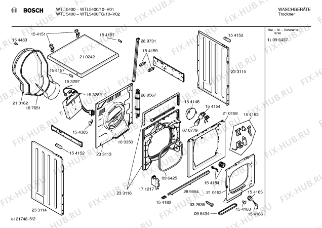 Схема №3 WTL5400 с изображением Вкладыш в панель для сушильной машины Bosch 00358411