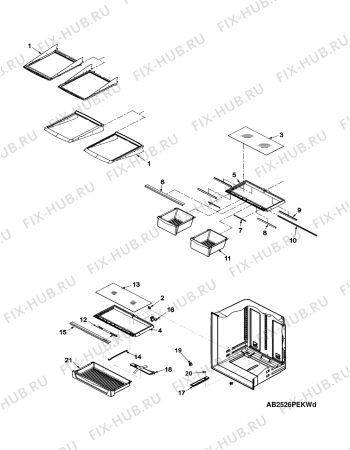 Схема №6 AB2526PEKW с изображением Шуруп Whirlpool 481201227692