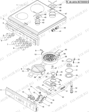 Взрыв-схема плиты (духовки) Indesit CTHL (F015969) - Схема узла