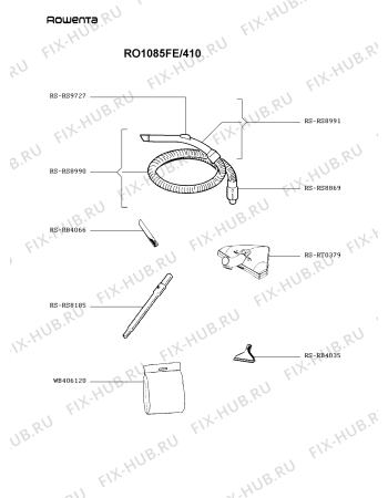 Взрыв-схема пылесоса Rowenta RO1085FE/410 - Схема узла RP002907.9P2