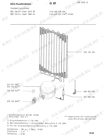 Взрыв-схема холодильника Aeg ARC3662 GS - Схема узла Freezer cooling system