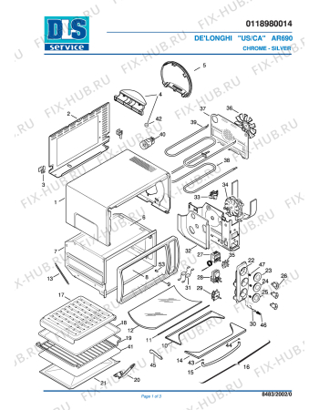 Схема №1 AR690 CHROME-SILVER с изображением Крышка-лимб для плиты (духовки) DELONGHI 5918122600