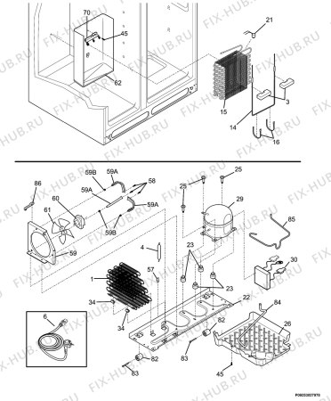 Взрыв-схема холодильника Aeg Electrolux S65628SK2 - Схема узла Cooling system 017