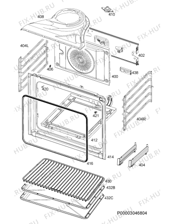Взрыв-схема плиты (духовки) Aeg EE4313091M - Схема узла Oven