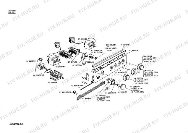 Взрыв-схема плиты (духовки) Siemens HE6411 - Схема узла 02