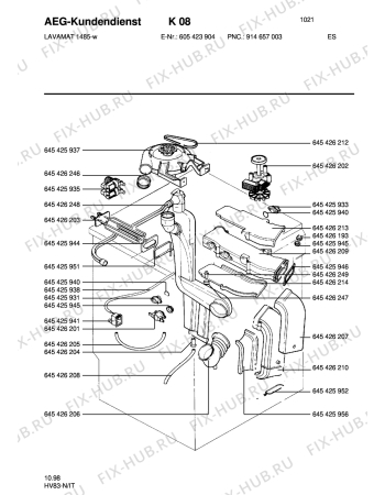 Взрыв-схема стиральной машины Aeg LAV1485 - Схема узла Dryer equipment
