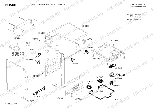Схема №3 WOL1250II WOL1250 electronic с изображением Инструкция по эксплуатации для стиральной машины Bosch 00526942