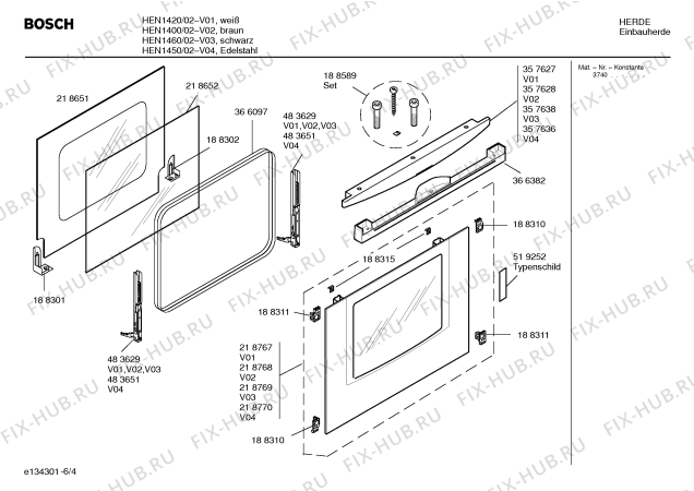 Схема №4 HEN1460 с изображением Инструкция по эксплуатации для плиты (духовки) Bosch 00580808