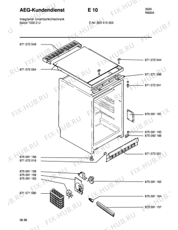 Взрыв-схема холодильника Aeg SAN1332-2 U - Схема узла Housing 001