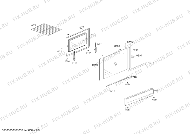 Взрыв-схема плиты (духовки) Bosch HSG18I22SE COCINA PRO6000 IX CHILE - Схема узла 02