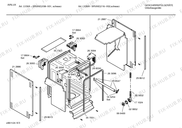 Взрыв-схема посудомоечной машины Airlux SRVAIE2 - Схема узла 03