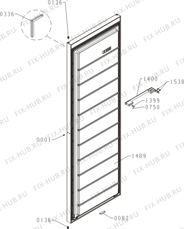 Взрыв-схема холодильника Asko FN2283W (521599, ZOF2869C) - Схема узла 02