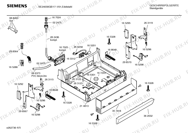 Взрыв-схема посудомоечной машины Siemens SE24030GB - Схема узла 05