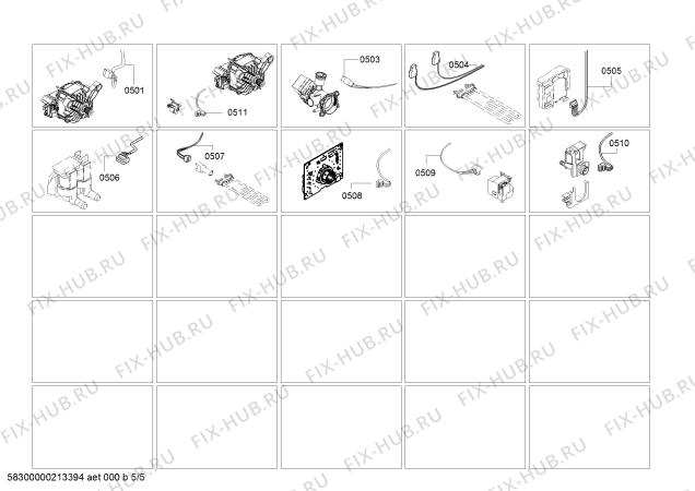 Взрыв-схема стиральной машины Siemens WM14R568LW, iQ500 - Схема узла 05