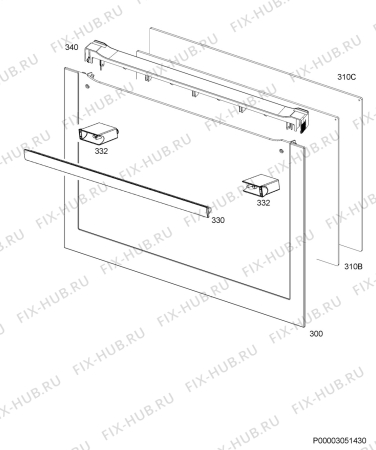 Взрыв-схема плиты (духовки) Electrolux EOB5430AOK - Схема узла Door