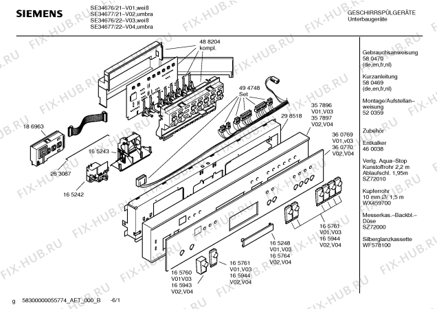 Схема №1 SE54687 EXTRAKLASSE с изображением Вкладыш в панель для посудомойки Siemens 00360770