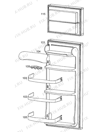 Взрыв-схема холодильника Bayer KG266/4A - Схема узла Door 003