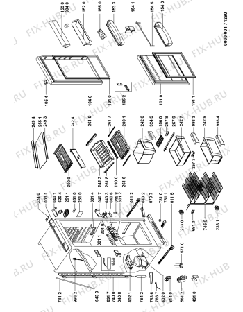 Схема №1 ART 489/6 с изображением Полка для холодильной камеры Whirlpool 480132103132