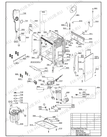 Взрыв-схема посудомоечной машины Beko DSN 2532 X (7663733953) - EXPLODED VIEW (MAİN BODY)