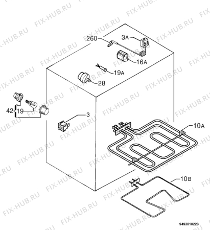 Взрыв-схема плиты (духовки) Zanussi ZHN731PX/I - Схема узла Electrical equipment 268