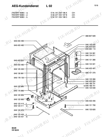 Взрыв-схема посудомоечной машины Aeg FAV8080I-B  CH - Схема узла Housing 001