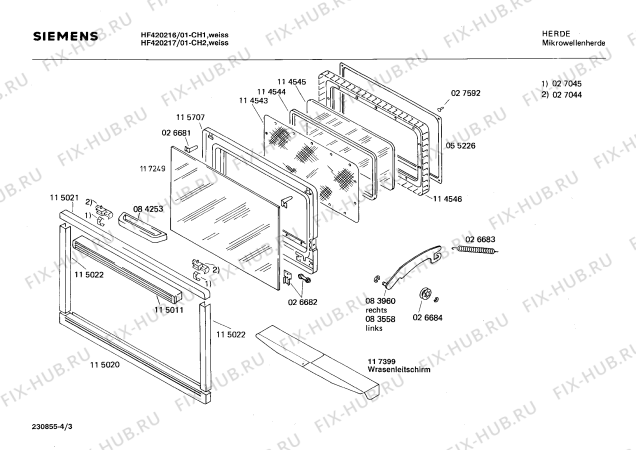 Схема №3 HF420017 с изображением Переключатель для свч печи Siemens 00028786