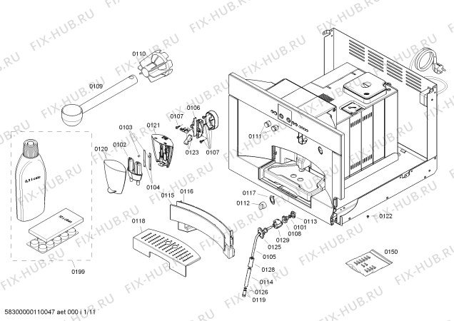 Схема №4 TKN68E75UC с изображением Панель для электрокофеварки Bosch 00444443
