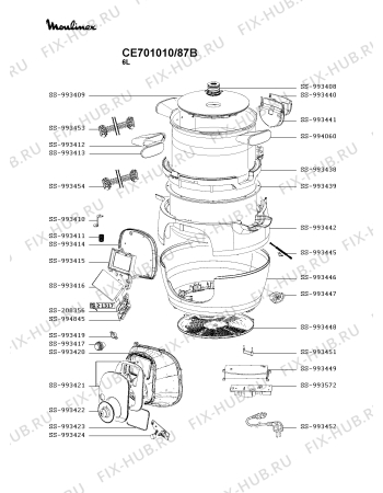 Схема №2 CY701840/87A с изображением Плата управления для электропароварки Tefal SS-994845