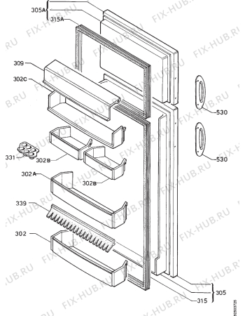 Взрыв-схема холодильника Electrolux ER2822D - Схема узла Door 003