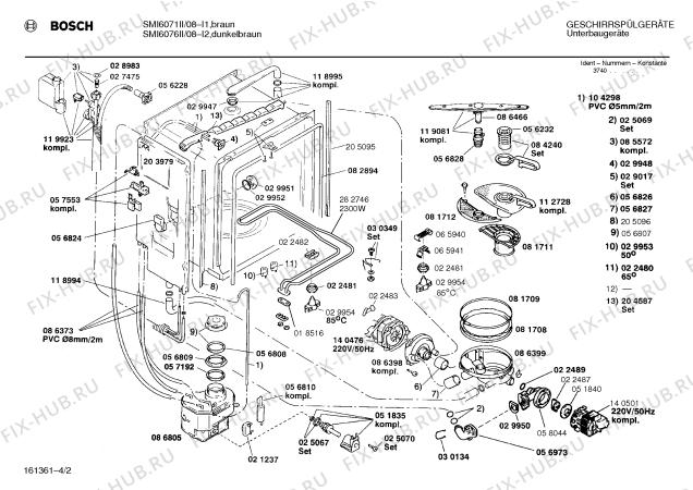 Схема №2 SMI6076II с изображением Панель для посудомойки Bosch 00283346