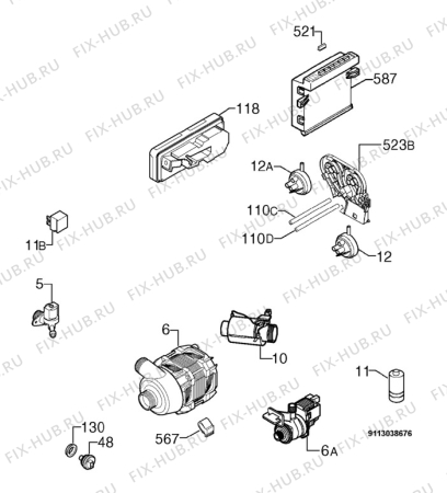 Взрыв-схема посудомоечной машины Rex TT40E - Схема узла Electrical equipment 268